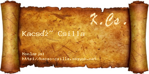 Kacsó Csilla névjegykártya